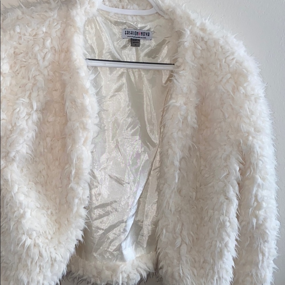 cropped faux fur jacket